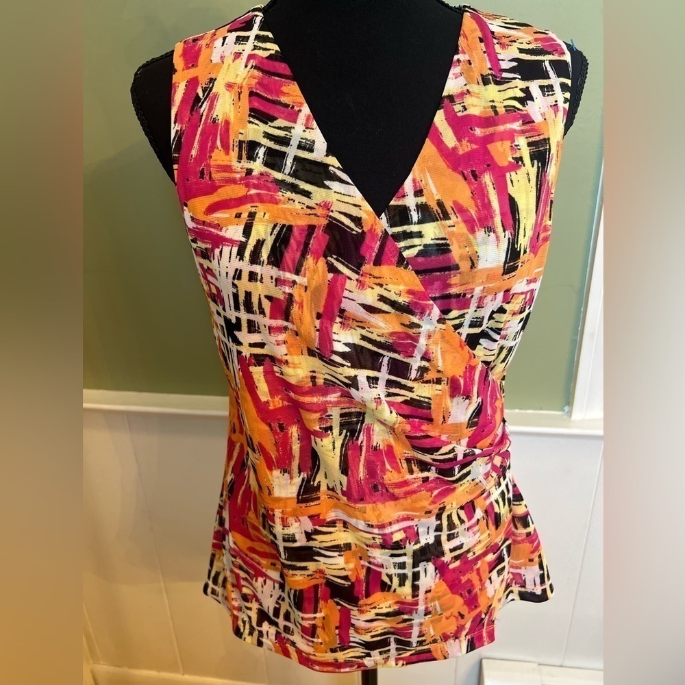 Relativity brand colorful sleeveless top size PL